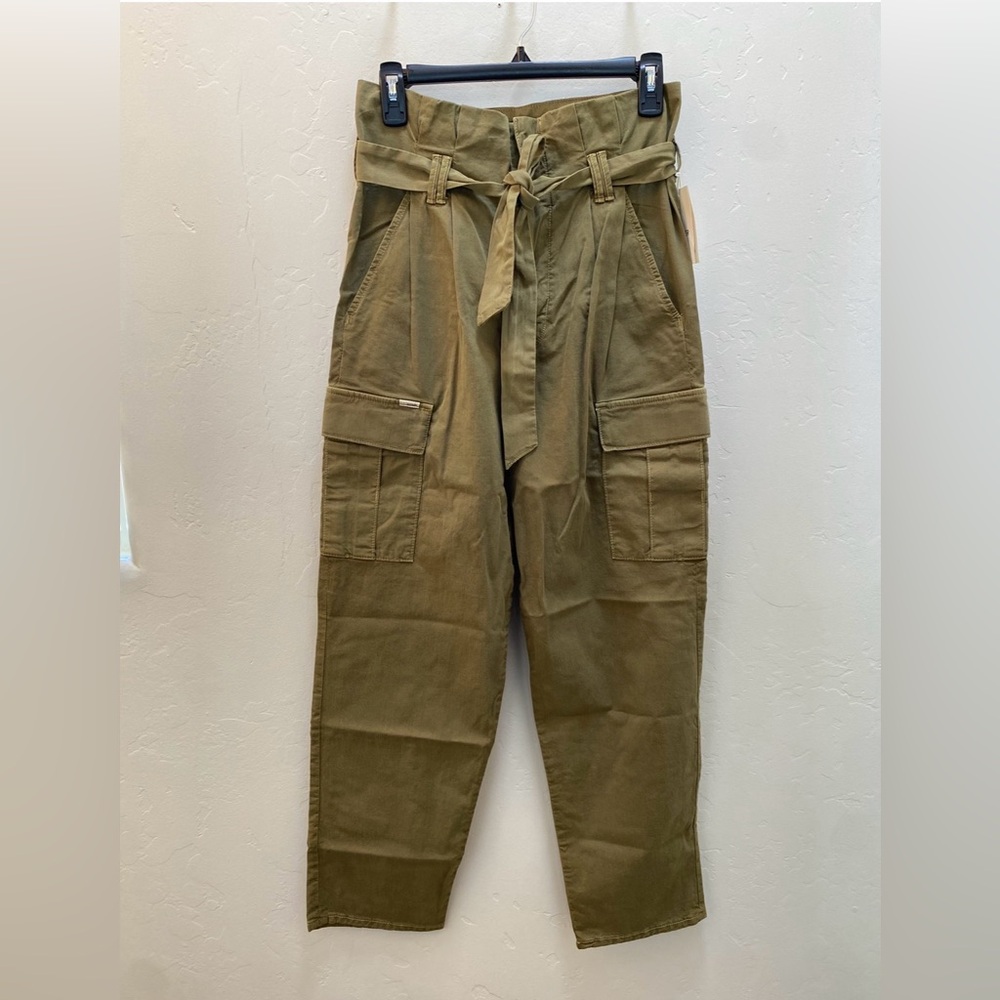 Mother Olive Cargo Utility Pants with Tie Waist. New without tags.